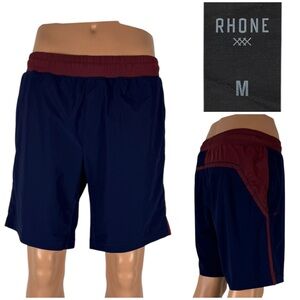 Rhone Shorts Mens Medium Short Lined Blue Polyester Stretch Athletic Gym EUC